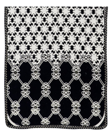 Nendle Latest Cotton Abstarct Design 3 Seater Sofa Cover Set for Living Room (Black, 2 Pieces)